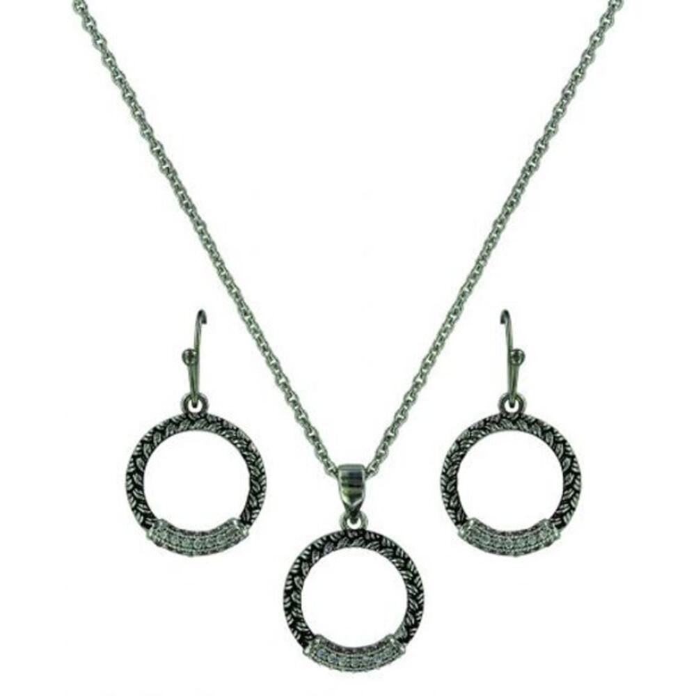 Montana Silversmiths Woven Wheat Necklace and Earring Set